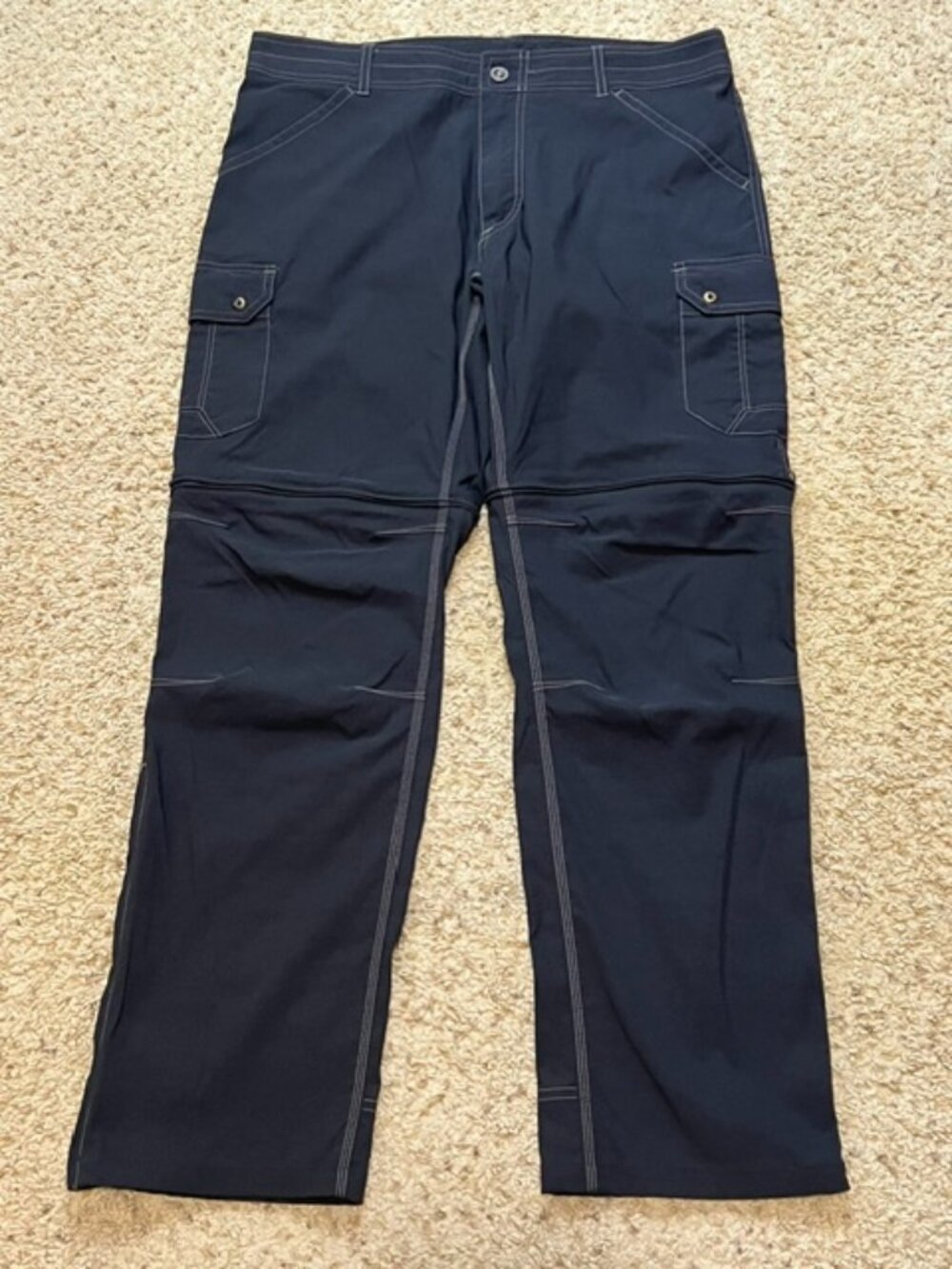 Kuhl Black Renegade Stealth Zip Off Convertible Cargo Hiking Pants Size 36X32